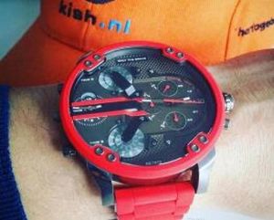 Highdend Mens Bekijk Nieuw DD Militair Volledig Silicone Roestvrij staal Fashion Watch Heren Grote Dial Business Double Action8887153