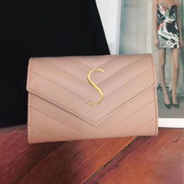 Hoogwaardige kwaliteit Luxe Ontwerpers Koppelingstassen Echt leer kaviaar Portefeuilles kaarthouders Heren Mini Lamsleer klassiek Dames vierkant COIN CARD Sleutel Portemonnee Sleuf Totes bag