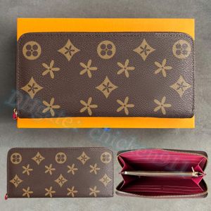 Monedero de alta calidad M42616 N61264 Clemence Zippy wallet Monedero para hombre titular de la tarjeta Carteras de diseñador para mujer flor Titulares de tarjetas en relieve Monederos de lujo Bolso de mano