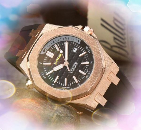 Montres de ceinture en caoutchouc haut de gamme Hommes Quartz Batterie Chronographe Chronomètre Tout le crime Ensemble Auger Lumious Président Auto Date Montre complète Relogio Masculino