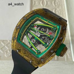 Montre-bracelet de loisirs haut de gamme, montre RM série Tourbillon RM59-01 limitée à 50 montres Kiwi en carbone Nano