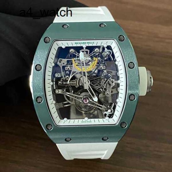 Montre-bracelet haut de gamme montre-bracelet de loisirs RM montre RM38-01 série 42.7mm manuel Rare vert foncé céramique Rm3801 Tourbillon Limited