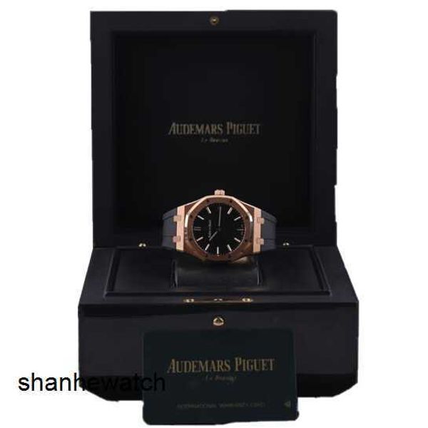 Montre-bracelet haut de gamme Montres-bracelets populaires AP Royal Oak Series 15500 Machines automatiques pour hommes Matériau en or rose 18 carats Calibre 41MM Ensemble complet