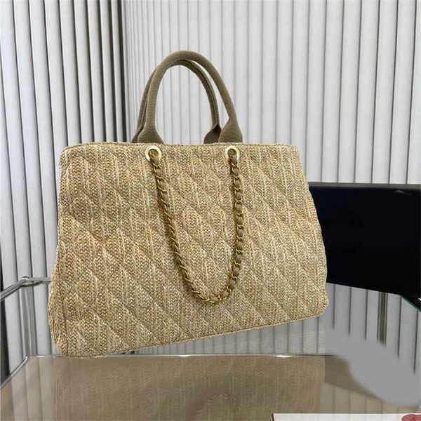 Mayor calidad Playa Venta al por mayor Bolsa de asas Mujeres Verano Totes de paja Bolsos de cadena Diseñador para mujer ClassiSingle Hombro Bolso 230201