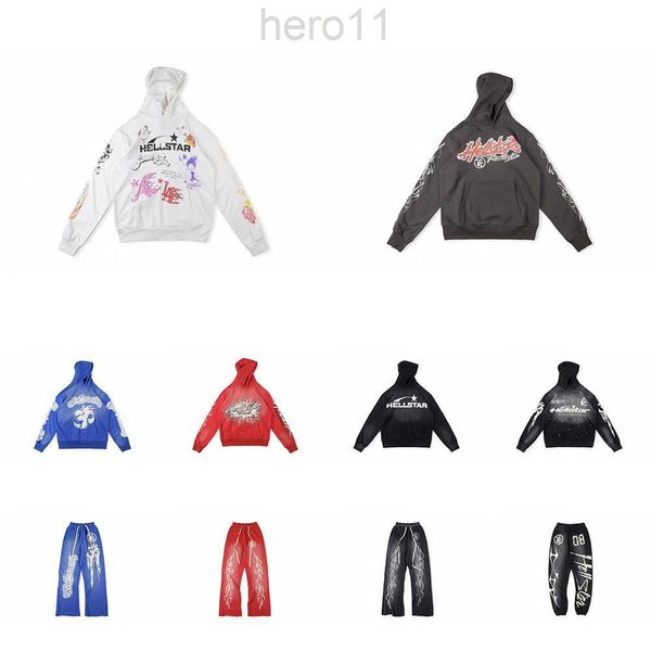 Hombre de lujo para hombres de mayor calidad Hoodies Wonebs Hoodies Men Pulever Y2K Hellstar Blue Yoga Hoodios Impresión