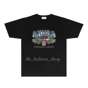 Rhude T-shirt de haute qualité Designer T-shirt pour femmes vêtements de mode rh116 peinture à l'huile de raisin imprimée t-shirt à manches courtes S-xxl 837
