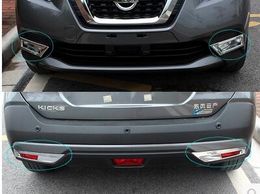 Hogere Star 2 stks Auto Front Mist Lamp Decoratie Cover + 2 stks Achter Mistlamp Cover + 1 stks Remlamp Cover voor Nissan Kicks 2016-2018