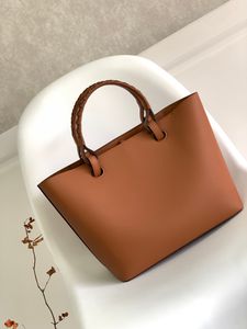 Bolso y bolso de hombro para mujer de diseñador de moda de la más alta calidad, bolso de compras Anagram Tote en piel de cordero acolchada, forro de ante dorado