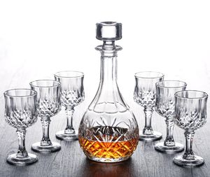 Drinkware HighGrade Good Quality Crystal Set Set Creative Vodka Wine Decanter Whisky Glasses Set Wine Bottle and tass Set3335563