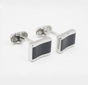 Boutons de manchette rectangulaires de haute qualité pour hommes, bijoux de manchette de chemise, boutons de manchette en émail noir personnalisés, accessoire de chemise d'affaires de mariage gemelo8422096