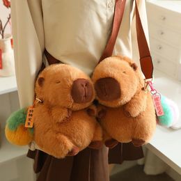 Highland Cow Capybara Bolsas de hombro Lindos animales Fluffy School Bag Mini Fehippack para mujeres 240419