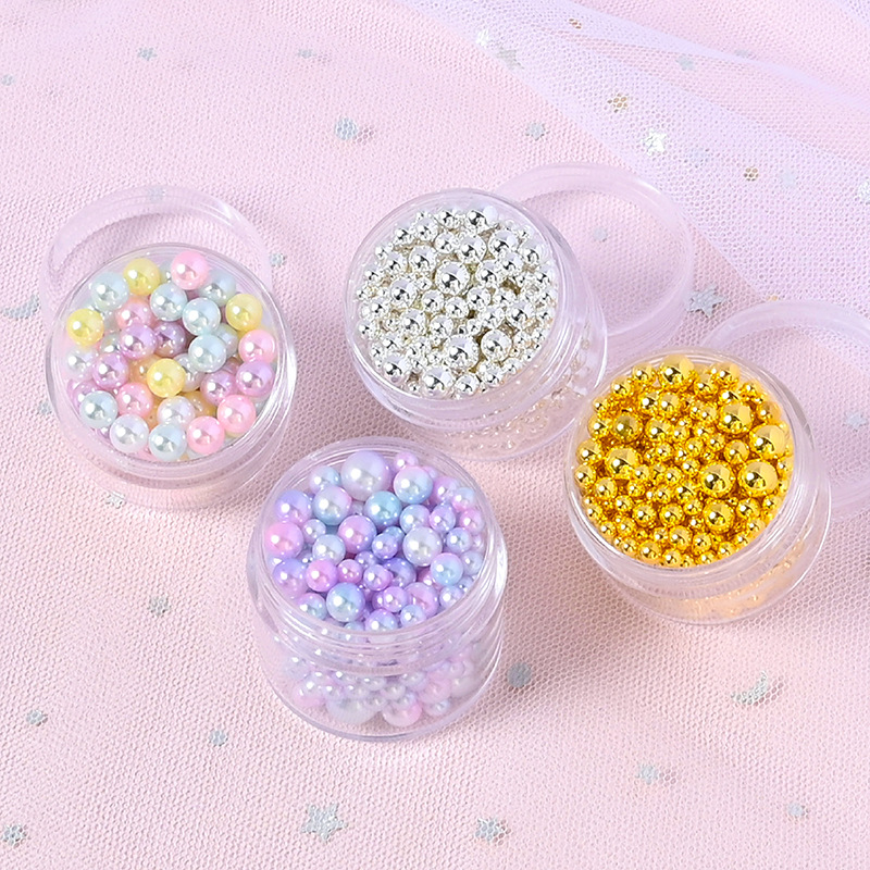 Highlight Gradient Color Art Toys Polystyrene Balls Bottle Phone Case DIY Particles Accessories Slime Balls Small Tiny Beads Filler 1182