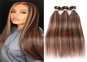 Highlight P427 Bundels met sluiting Recht 3 bundels met sluiting Brazilian Hair Weave-bundels met 41 vetersluiting luy10100464024225