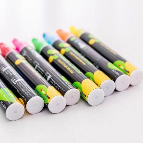 Marker de craie liquide fluorescent de surligneur Pennen Kinderen pour le tableau d'écriture LED PEINTURE GROUPE BLACKBOARD GRAFFITI