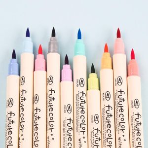 Surligneurs 10 pièces / ensemble mettre en évidence la tête souple stylos colorés pour écrire dessin bricolage journal planificateur fournitures d'art marqueurs scolaires de bureau
