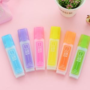 Highlighters 6 stks Jumbo Check Liner Markeerstift Marker Pen LightFast Fluorescente kleureninkt Briefpapier Schoolbenodigdheden Canets Escolar FB646