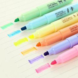 Highlighters 6 stks / partij Mini markeerstift marker fluorescerende pen snoep glans kleur Caneta briefpapier kantoor accessoires schoolbenodigdheden