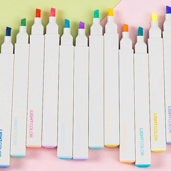 Surligneurs 6pcset Surligneur Stylo Ensemble Pastel Peinture Graffiti Pour Texte Marqueurs Colorés Papeterie Mini Surligneurs Fournitures Scolaires J230302