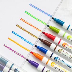 Markeerders 7 stks / set kan veranderen Kleur markeerstift Water Marker Pen Kinderen Kinderen Tekenen Discolor School Briefpapier Studenten Gift