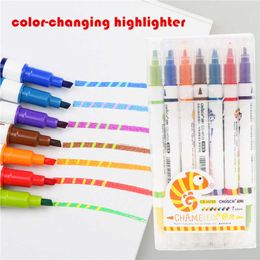Marcadores podem mudar de cor Marcador Magia caneta de cor de água desenho infantil descolorar caneta Escola estudante presente J230302