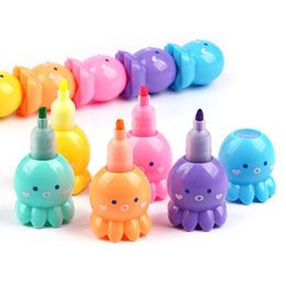 Highlighters kleurrijke octopus markeerstiften beitel tip marker pennen pastel kleuren voor kinderen baby's kinderen kerst verjaardag creatieve geschenken h8wd j230302