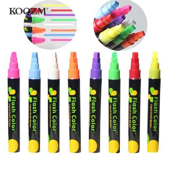 Resaltadores Borrable Color del caramelo Tiza líquida Resaltador Fluorescente Rotulador LED Pizarra pintada para pintar Graffiti Suministros de oficina J230302