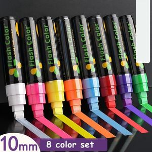 Resaltadores Haile 8Colorset Resaltador Fluorescente Rotuladores Tiza borrable 56810 mm Papelería para tablero de escritura LED Pintura Graffit 230503