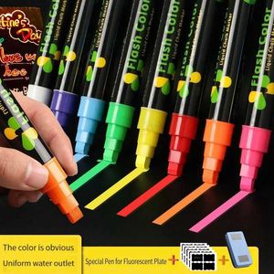 Highlighters Haile Liquid Chalk Wissenbaar LED Highlighter Fluorescent Marker Pen Art Painting For Whiteboard Advertentiecijfer (36 mm) J230302