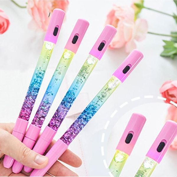 Highlighters Kawaii Fairy Gel Gel Pen Shining Drift Sand Glitter Crystal Ballpoint Rainbow Ball Creative Kids