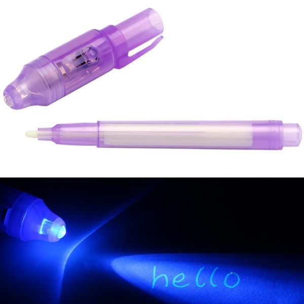 Surligneurs Magic Purple 2 en 1 Stylo fluorescent UV Black Light Combo Papeterie créative Encre invisible Fournitures scolaires de bureau