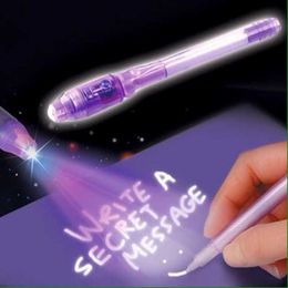 Highlighters Purple 2 In 1 UV Black Light Combo Creative Stationery School Office Tekening Invisible Ink Pen J230302