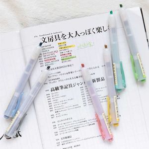 Highlighters Sharkbang 1pc Creative Press Type Highlighter Pen Sleutelwoorden Marker 2 Verschillende gebruik Kawaii School Stationery J230302