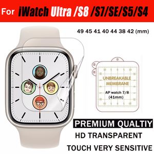 Protector de pantalla suave muy transparente para apple watch iwatch ultra S8 S7 SE S6 S5 49 45 41 40 44 38 42 membrana irrompible