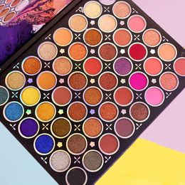 Paleta de maquillaje de sombra de ojos con brillo mate altamente pigmentado, paleta de sombra de ojos mezclable de 48 colores, Cosméticos en polvo compacto para ojos brillantes