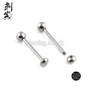 Pendientes de tuerca de joyería para el cuerpo G23 altamente pulidos, barra de labret inferior de disco plano de calibre 14, 16165mm 240226