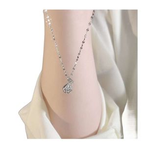 Collier avec pendentif en argent sterling S925 de haute qualité pour sac de bénédiction de style chinois pour femme, chaîne de clavicule d'été pour cadeau de fête des mères