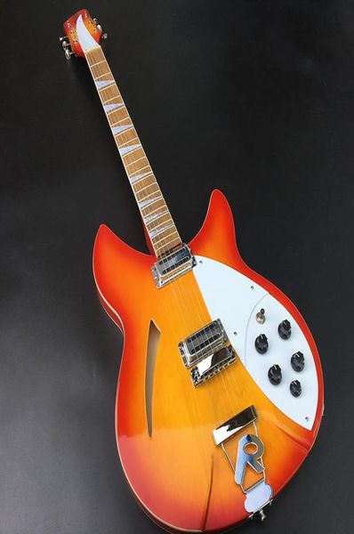 Corps de basswood de guitare électrique de haute qualité 6String 360 avec peinture orange brillant R et quincaillerie chromée qui peut être8522834