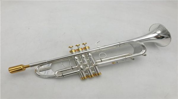 Alta Cuenta Baja Instrumento de trompeta LT190S77 Reduce el botón B Gilt para tocar la trompeta Bell5676933