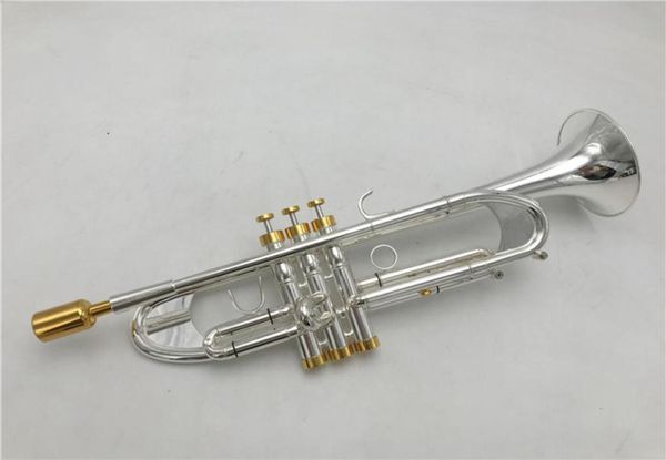 Alta Cuenta Baja Instrumento de trompeta LT190S77 Reduce el botón B Gilt para tocar la trompeta Bell9182761