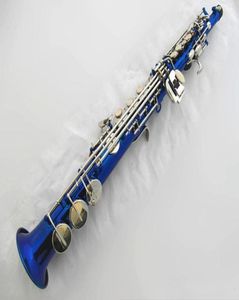 Hoogwaardige blauwe Bflat Professional Soprano Saxophone Shell Goldplated Keys ProfessionalGrade Tone Sax soprano instrument5375721