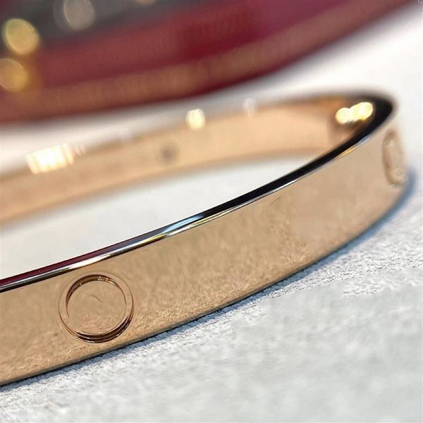 Pulsera de brazalete de oro de alta calidad para hombre, pulseras de acero inoxidable, famosos diseñadores de lujo, joyería de marca para mujer, 4 diamantes 6mm277p