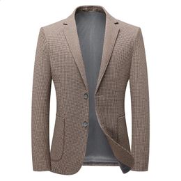 Traje a cuadros de Thousandbird de moda de alta calidad para primavera y otoño Slim Business Single West Trend Senior Sense Jacket 240201