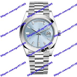 Montre pour hommes de haute qualité 2813 machines automatiques 228206 montre-bracelet 40mm cadran bleu glace rectangle diamant 228236 montre pour femme montres en acier inoxydable argenté