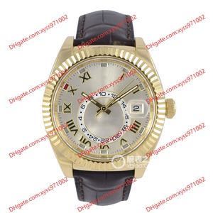 Montre pour homme de haute qualité 2813 montre mécanique automatique 326138 42mm cadran Rome or acier inoxydable verre saphir bracelet en cuir marron montre-bracelet 326935 montres