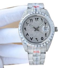 Mannen van hoge kwaliteit kijken naar ful iced out 41 mm diamanten wijzerplaat Arabisch nummer Bracelet automatische mechanische mannen horloges