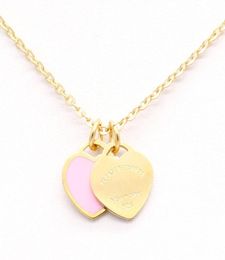 High-Quality Nouveau collier de coeur double en acier inoxydable