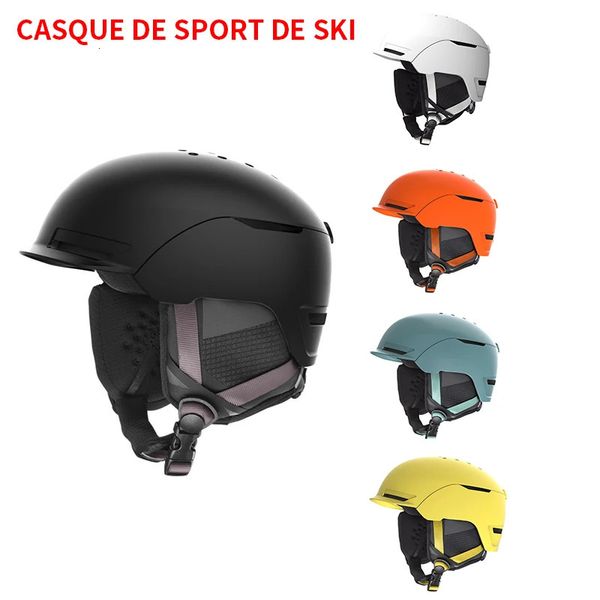 Casque de ski de haute qualité, une pièce moulée, chaude, PC EPS, sports de plein air, articles de couleur claire pour hommes et femmes, 240111