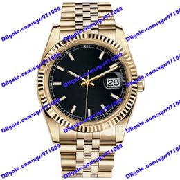 Hochwertige Uhr 2813, automatische mechanische Armbanduhr 116238, 36 mm, schwarzes Zifferblatt, luxuriöse Herrenuhr, Edelstahlarmband, Saphirglas, modische Damenuhr