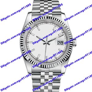 Orologio di alta qualità 2813 orologio meccanico automatico 36mm quadrante bianco bar time mark 116234 orologi da donna cinturino in acciaio inossidabile vetro zaffiro orologio da uomo d'affari