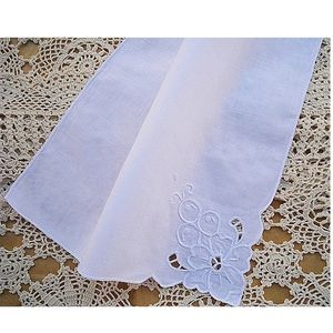 Pañuelo bordado de lino 100% de alta calidad Pañuelo de encaje hecho a mano Stantou 201009